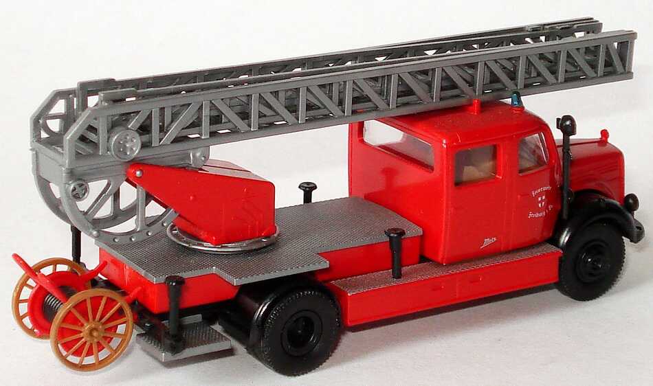Foto 1:87 Mercedes-Benz LF 3500/42 Metz Drehleiter DL 22 Feuerwehr Freiburg i. Br. (8. Landesfeuerwehrtag Baden-Württemberg 1998) Brekina