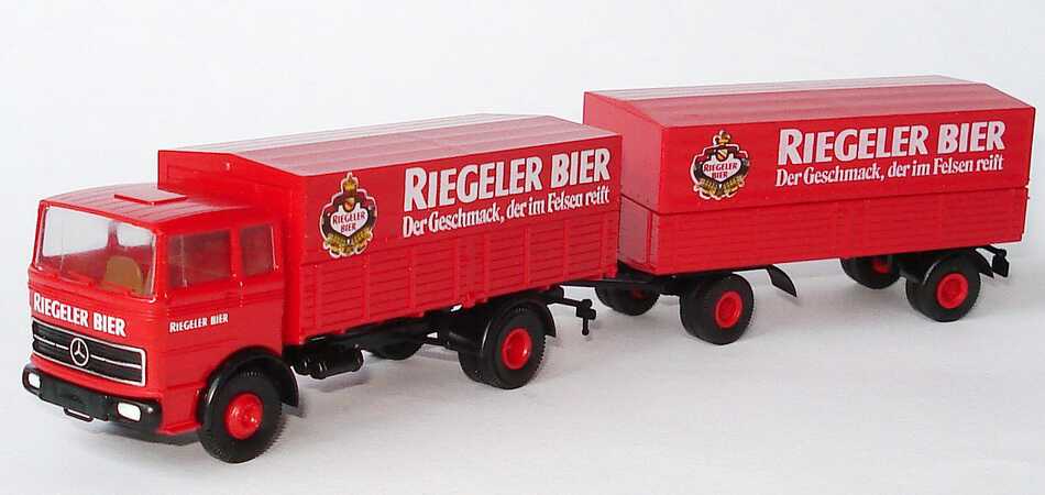 Foto 1:87 Mercedes-Benz LPS 1620 PPHgz 2/2 Riegeler Bier - Der Geschmack, der im Felsen reift Brekina 8157
