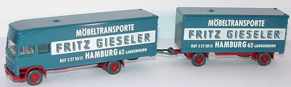 Foto 1:87 Mercedes-Benz LP 1620 MöbelkofferHgz 2/2 Möbeltransporter Fritz Gieseler, Hamburg 62-Langenhorn Wiking 500