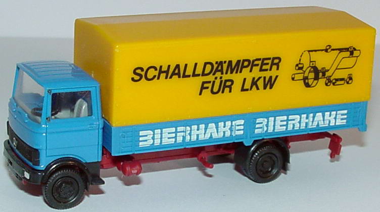 Foto 1:87 Mercedes-Benz LP 813 2a PP-LKW Bierhake - Schalldämpfer für LKW herpa