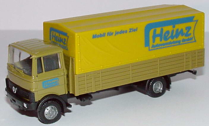 Foto 1:87 Mercedes-Benz LP 813 2a PP-LKW Heinz Autovermietung GmbH - Mobil für jedes Ziel Praliné 0782