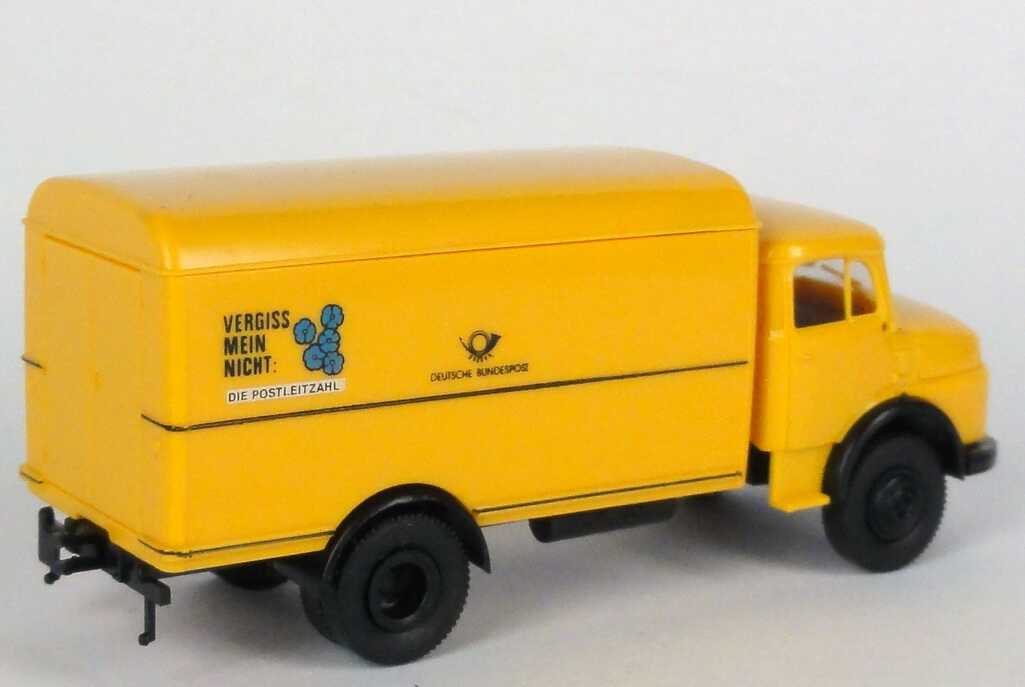Foto 1:87 Mercedes-Benz L 323 Rundhauber 2a Koffer-Lkw Deutsche Bundespost - Vergiss mein nicht: Die Postleitzahl Brekina