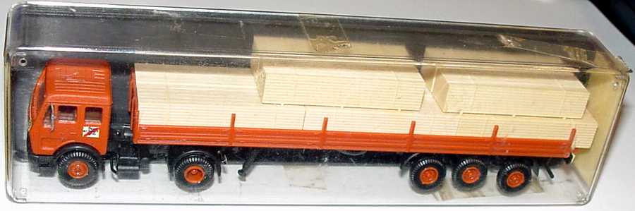 Foto 1:87 Mercedes-Benz (L) RungenpritscheSzg 2/3 braun mit Holz-Ladung (Fertigmodell) kibri 10021