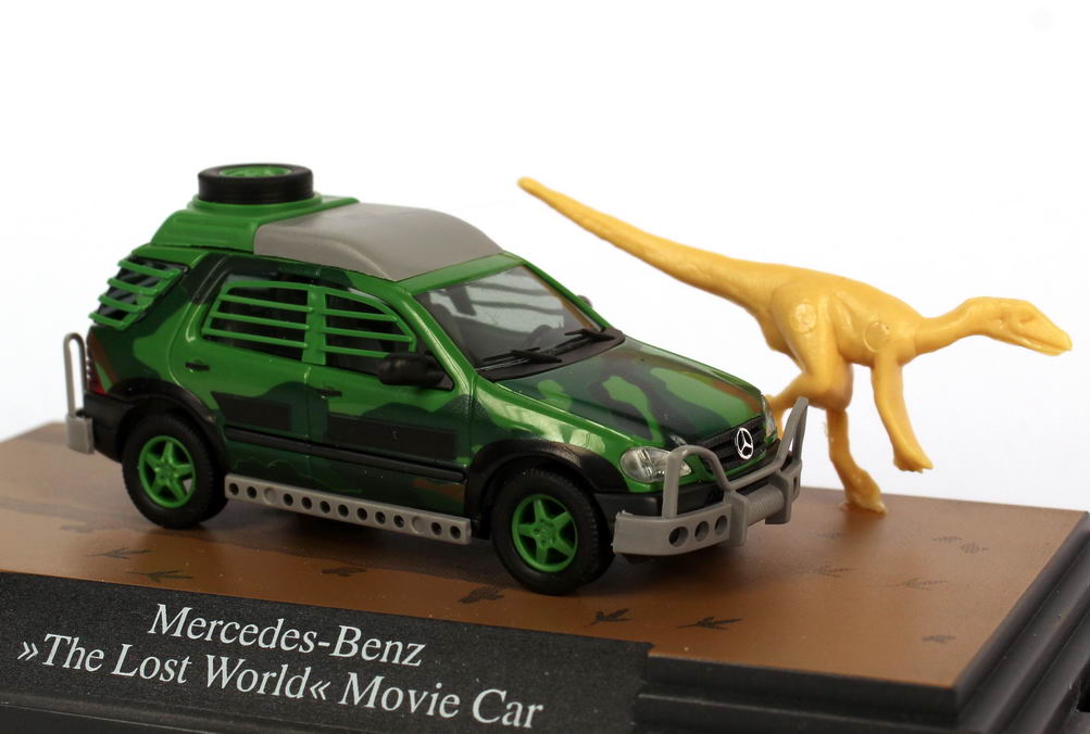 Foto 1:87 Mercedes-Benz M-Klasse The Lost World Movie Car mit Saurier Busch B66006016