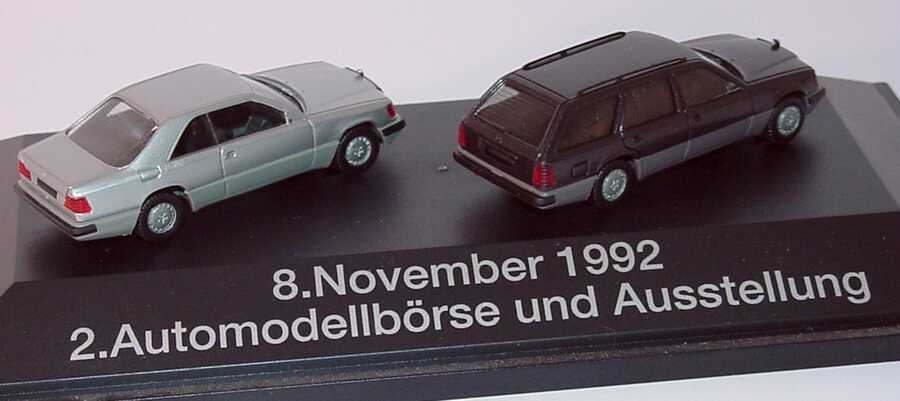 Foto 1:87 Mercedes-Benz Mercedes Ndl. Düsseldorf - 2. Automodellbörse und Ausstellung (320TE bornit-met. + 320CE silbermet.) Werbemodell herpa