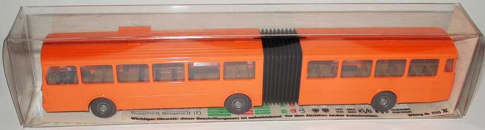 Foto 1:87 Mercedes-Benz O 305 G orange (Linie 4, Bahnhof) mit Beschriftungssatz Wiking 705