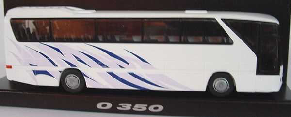 Foto 1:87 Mercedes-Benz O 350 Tourismo weiß mit Flammendesign blaßlila/blau Werbemodell Rietze B66000292