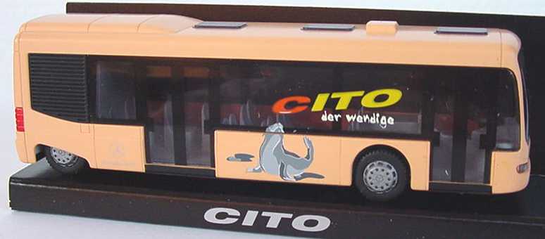 Foto 1:87 Mercedes-Benz O 520 Cito apricot Cito der Wendige Werbemodell Rietze B66000388