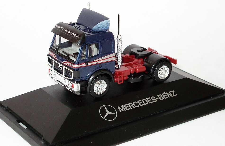 Foto 1:87 Mercedes-Benz SK 1748 2a Szgm blau-met. Truck-Race Nürburgring ´89 Werbemodell herpa