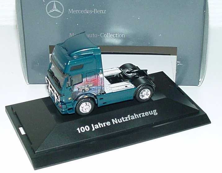 Foto 1:87 Mercedes-Benz SK ´94 Eurocab Fv Cv 2a Szgm grün-met. 100 Jahre Nutzfahrzeug Werbemodell herpa B66000072