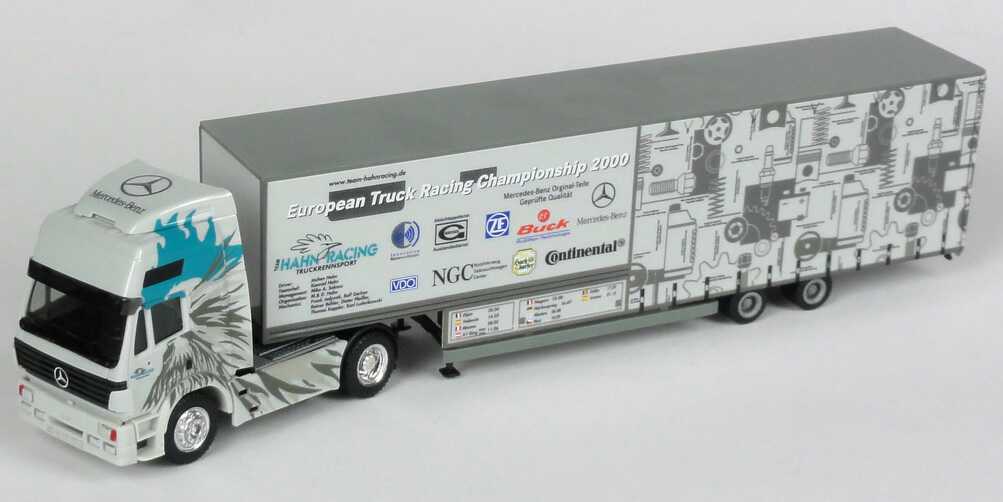 Foto 1:87 Mercedes-Benz SK ´94 Eurocab Fv Cv JuKoSzg 2/2 Renntransporter ETRC 2000 Hahn-Racing Truckrennsport Werbemodell herpa B66000432