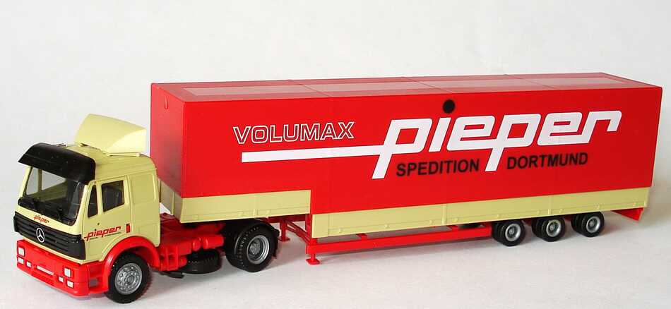 Foto 1:87 Mercedes-Benz SK ´94 JuPPSzg 2/3 Pieper Spedition Dortmund, Volumax (Intermodellbau 2001) herpa 252041