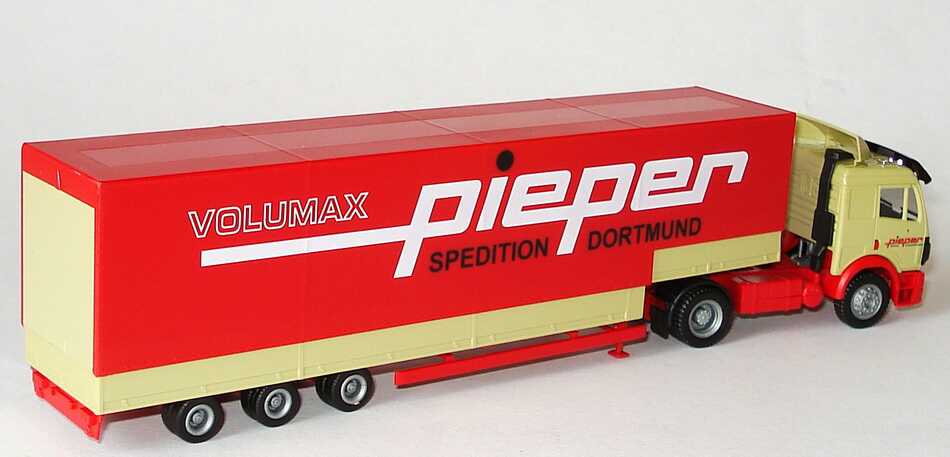 Foto 1:87 Mercedes-Benz SK ´94 JuPPSzg 2/3 Pieper Spedition Dortmund, Volumax (Intermodellbau 2001) herpa 252041
