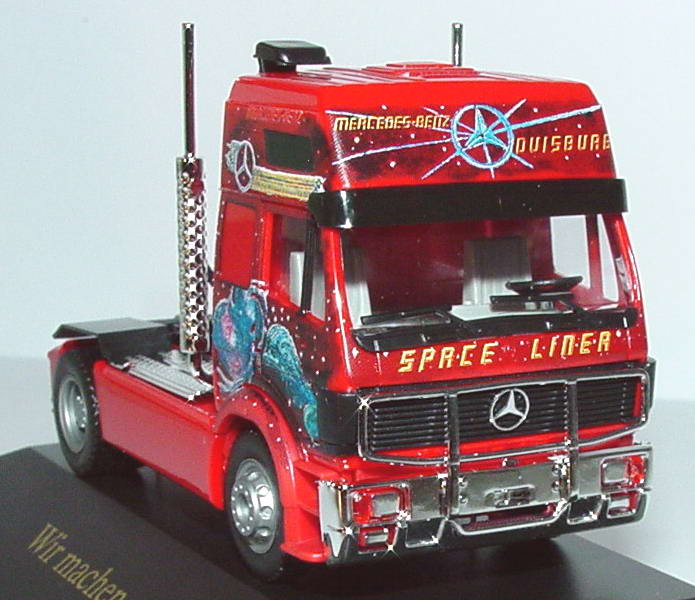 Foto 1:87 Mercedes-Benz SK Eurocab Cv 2a Szgm rot MB in Duisburg, Space Liner herpa 168496