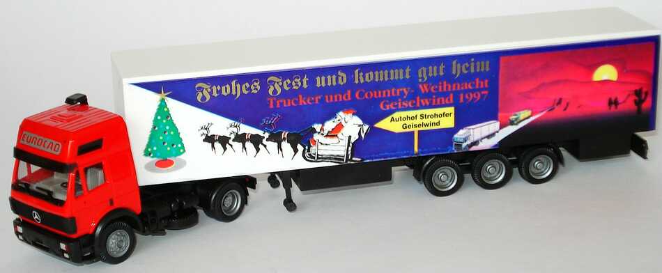 Foto 1:87 Mercedes-Benz SK Eurocab KoSzg 2/3 Autohof Strohofer Geiselwind, Trucker und Country-Weihnacht Geiselwind 1997 Albedo