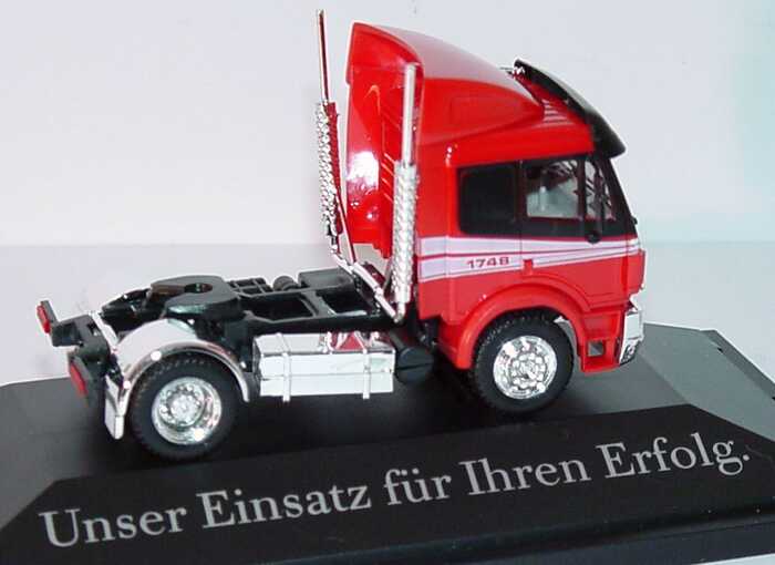 Foto 1:87 Mercedes-Benz SK Fv 2a Szgm rot/schwarz Unser Einsatz für Ihren Erfolg Werbemodell herpa