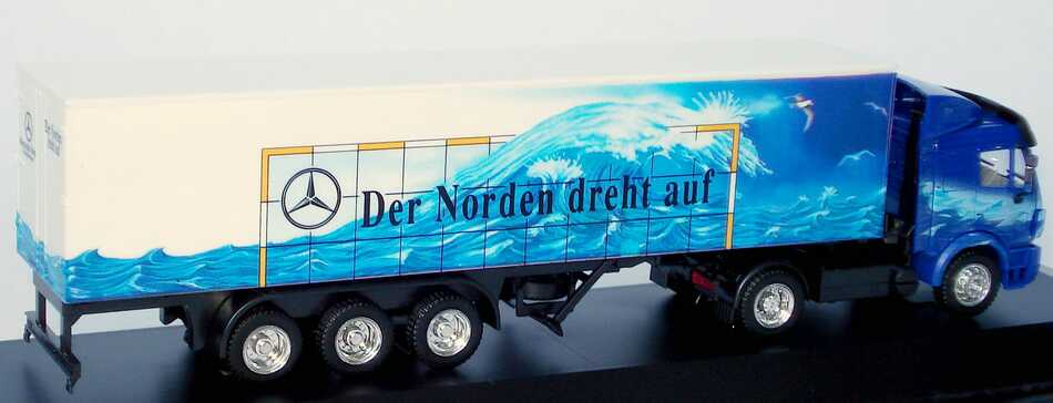 Foto 1:87 Mercedes-Benz SK Fv KoSzg 2/3 MB Niederlassung Hamburg, Der Norden dreht auf Werbemodell herpa