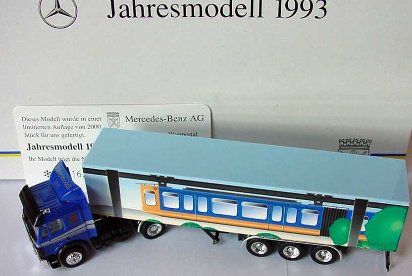 Foto 1:87 Mercedes-Benz SK Fv KoSzg 2/3 MB Wuppertal Solingen, Jahresmodell 1993 (Motiv Schwebebahn herpa