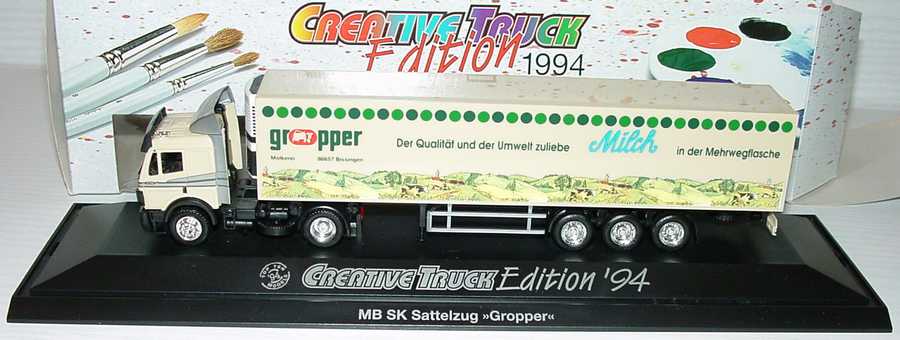 Foto 1:87 Mercedes-Benz SK Fv KükoSzg 2/3 Molkerei Gropper, Bissingen (Creative Truck Edition 1994) herpa 174374