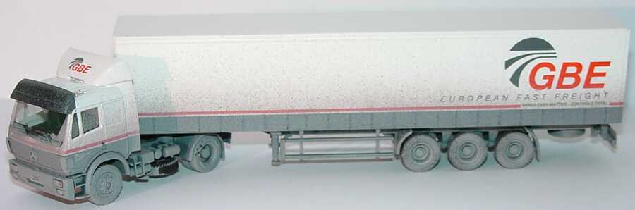 Foto 1:87 Mercedes-Benz SK Fv PPSzg 2/3 GBE - European Fast Freight verschmutzt herpa