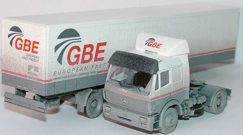 Foto 1:87 Mercedes-Benz SK Fv PPSzg 2/3 GBE - European Fast Freight verschmutzt herpa
