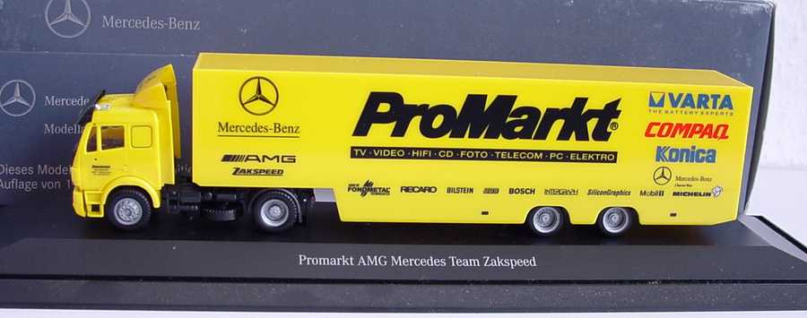 Foto 1:87 Mercedes-Benz SK Fv RenntransportSzg Cv 2/2 AMG/Zakspeed, Promarkt Werbemodell herpa B66005317