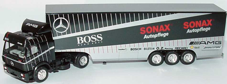 Foto 1:87 Mercedes-Benz SK Fv RenntransportSzg Cv 2/3 AMG, Sonax Autopflege, Hugo Boss herpa 180580