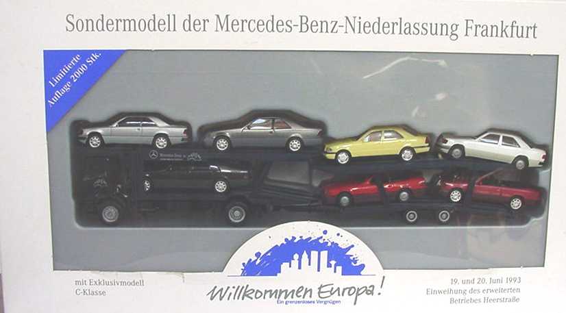 Foto 1:87 Mercedes-Benz SK (K) Autotransporter mit 7 Mercedes PKW Mercedes-Benz Ndl. Frankfurt herpa