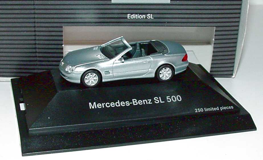 Foto 1:87 Mercedes-Benz SL 500 (R230) perlmuttsilber-met. Werbemodell limitierte Auflage 250 Stück herpa