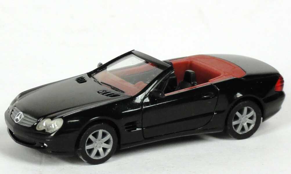 Foto 1:87 Mercedes-Benz SL 500 (R230) schwarz, IA rot/schwarz herpa 023078