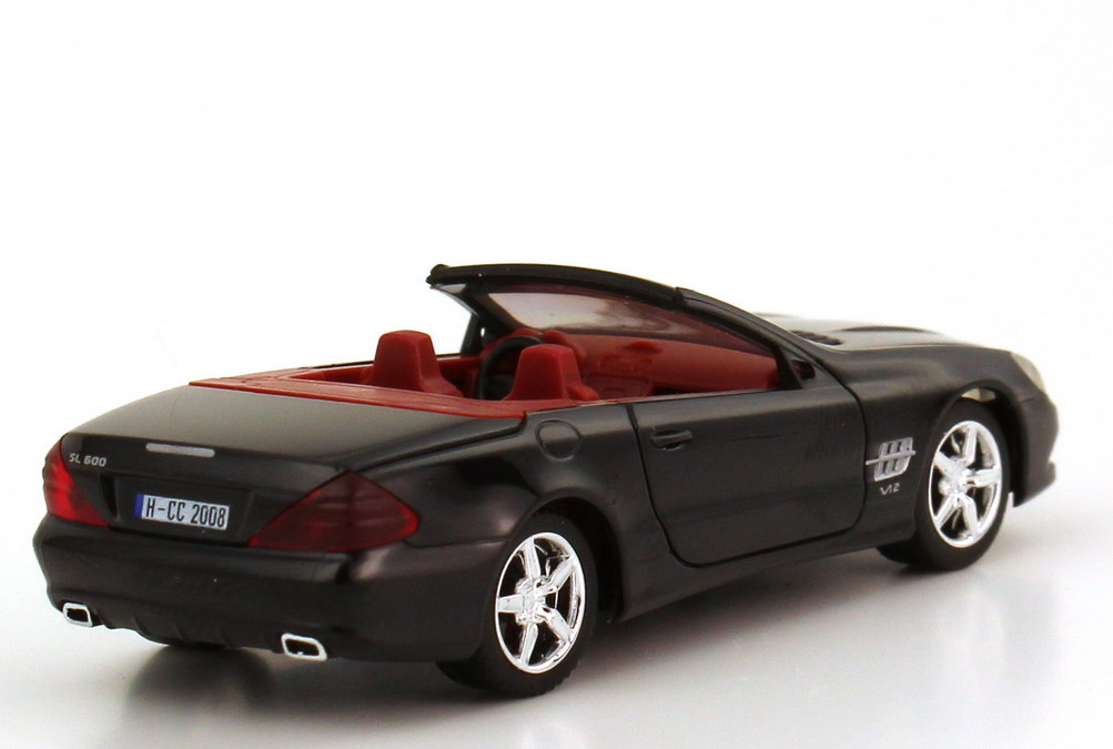 Foto 1:87 Mercedes-Benz SL 600 R230 MOPF schwarz - Cars Club HCC-Modell 2008 - herpa 197847