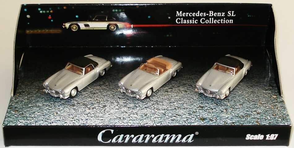Foto 1:87 Mercedes-Benz SL Classic Collection (3x Mercedes-Benz 190SL silber-met. (offen, Softtop, Hardtop)) Hongwell 241200