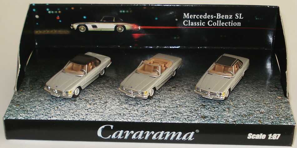 Foto 1:87 Mercedes-Benz SL Classic Collection (3x Mercedes-Benz 560SL (R107) silber-met. (offen, Softtop, Hardtop)) Hongwell 241204