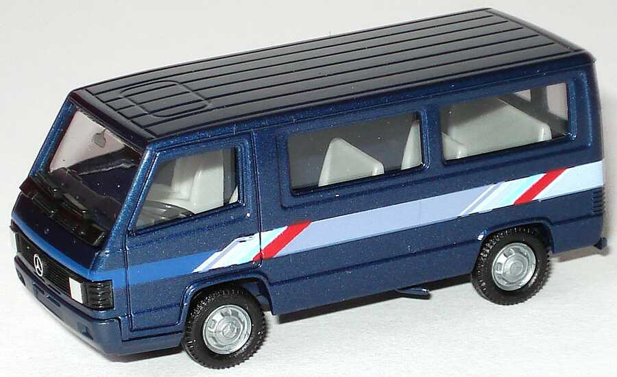 Foto 1:87 Mercedes-Benz Setpackung IAA´87 (100 D Bus + 207D Kasten Hochdach + T2 PP blaumet.) Werbemodell herpa
