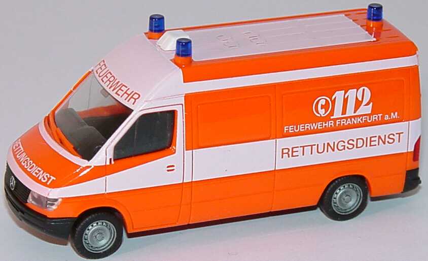 Foto 1:87 Mercedes-Benz Sprinter Kasten Hochdach Feuerwehr Frankfurt a. M., Rettungsdienst herpa 042604