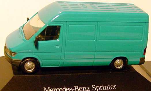 Foto 1:87 Mercedes-Benz Sprinter Kasten Hochdach türkis Werbemodell herpa B66000032