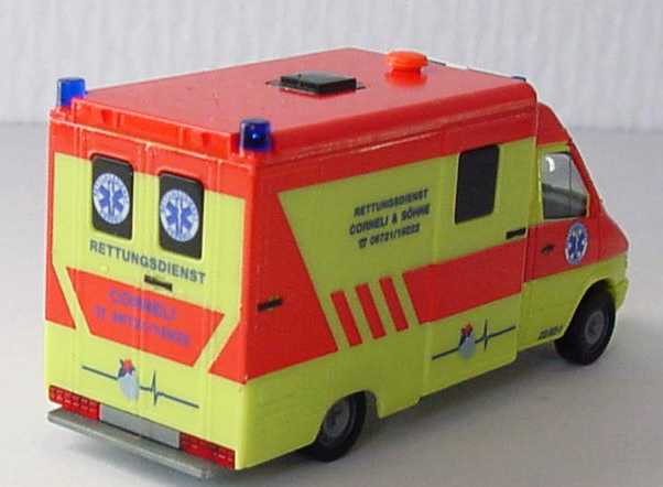 Foto 1:87 Mercedes-Benz Sprinter Strobel RTW Rettungsdienst Corneli & Söhne herpa 045339
