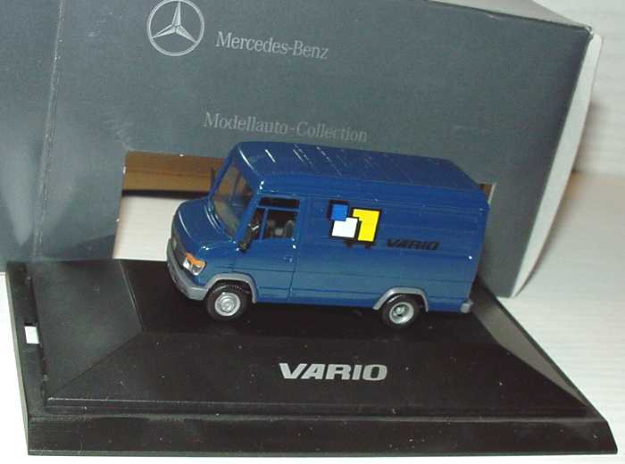 Foto 1:87 Mercedes-Benz T2 Vario Kasten kurz Vario dunkelblau Werbemodell herpa B66000118