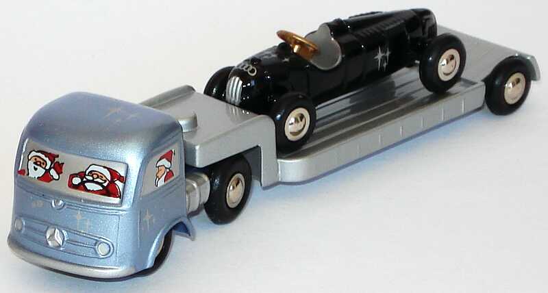 Foto 1:87 Mercedes-Benz Tieflader + Auto Union Typ C Christmas Tour ´98 (Weihnachts-Edition 1998) Schuco Piccolo 01292