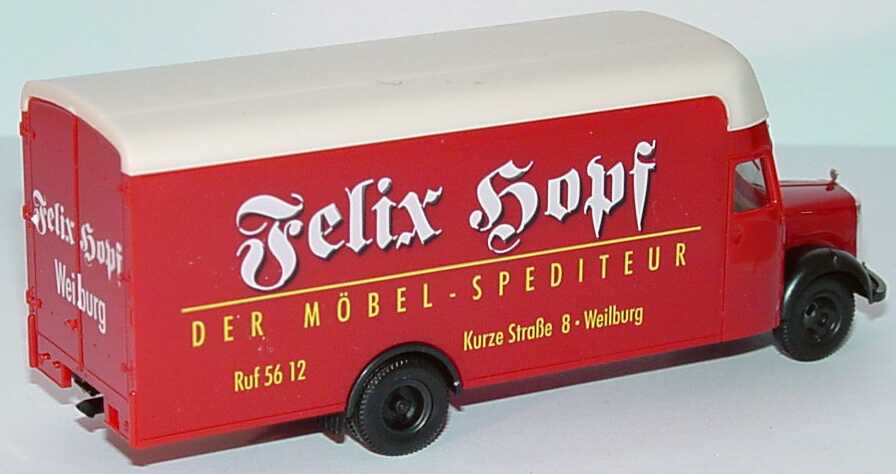 Foto 1:87 Mercedes-Benz Transport Magazin Set-Packung Felix Hopf (L311 Möbelwagen + Actros L 3a Ko-Lkw) Werbemodell herpa B66000320
