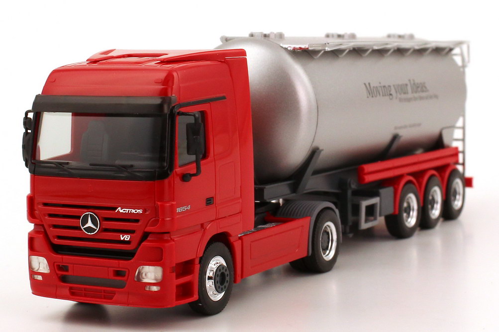 Foto 1:87 Mercedes-Benz Actros LH MP2 Fv Cv 42m³-KippsiloSzg 2/3 rot Moving your Ideas. Werbemodell herpa B66000524