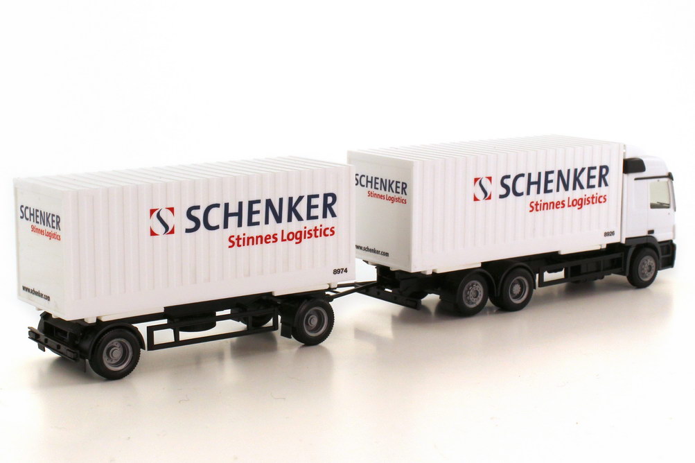 Foto 1:87 Mercedes-Benz Actros L MP2 Cargobox-WKo-Hgz 3/2 Schenker Stinnes Logistics herpa 151597