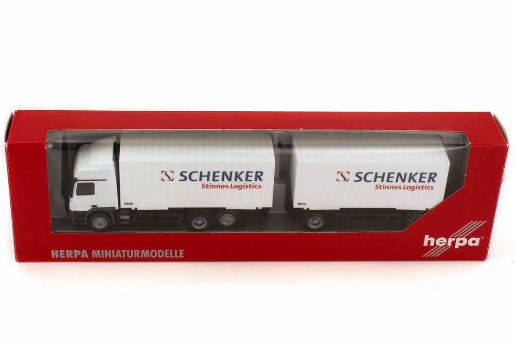 Foto 1:87 Mercedes-Benz Actros L MP2 Cargobox-WKo-Hgz 3/2 Schenker Stinnes Logistics herpa 151597