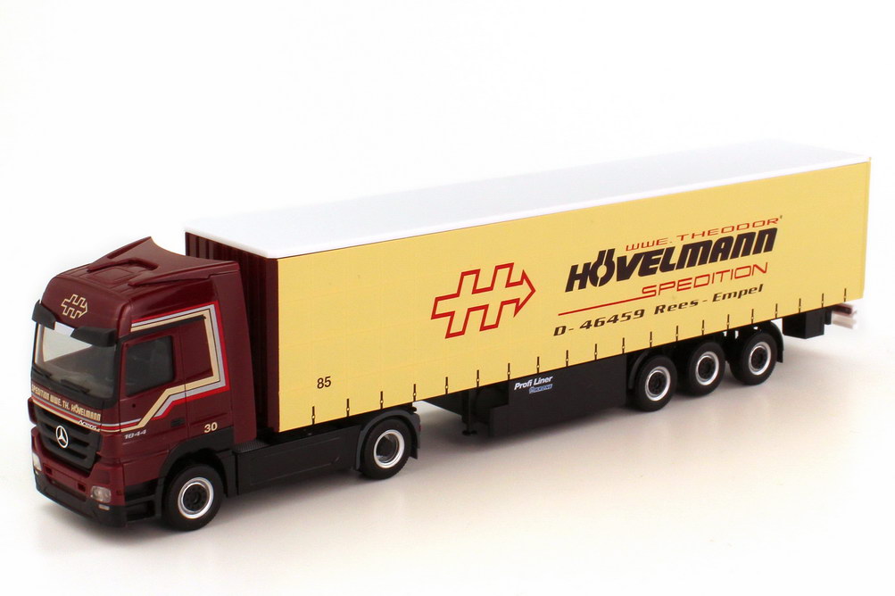 Foto 1:87 Mercedes-Benz Actros L MP3 Fv Cv Gp-Szg 2/3 Hövelmann Spedition, 46459 Rees-Empel herpa 155236