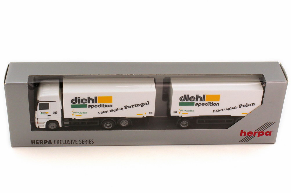 Foto 1:87 Mercedes-Benz Actros L MP3 WKo-Hgz 3/2 Diehl Spedition - Fährt täglich Portugal/Polen herpa 278423