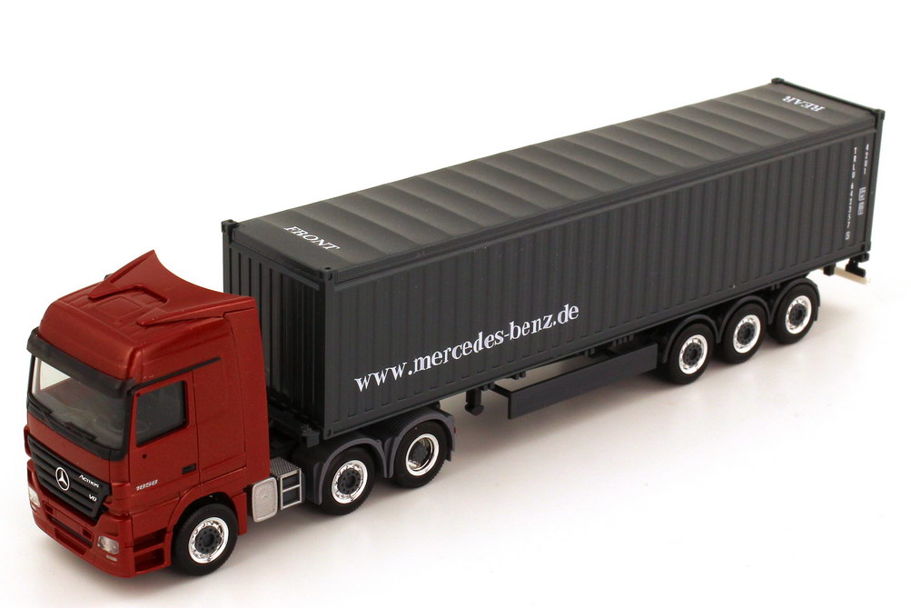 Foto 1:87 Mercedes-Benz Actros Megaspace MP3 40ft. Container-Szg 3/3 www.mercedes-benz.de Werbemodell herpa B66000797