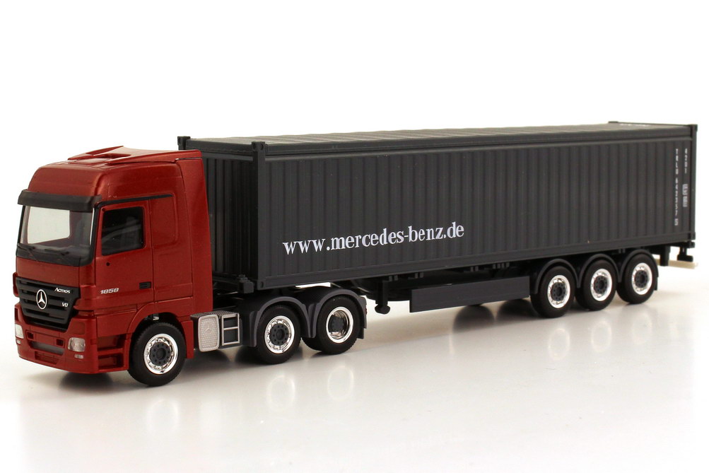 Foto 1:87 Mercedes-Benz Actros Megaspace MP3 40ft. Container-Szg 3/3 www.mercedes-benz.de Werbemodell herpa B66000797