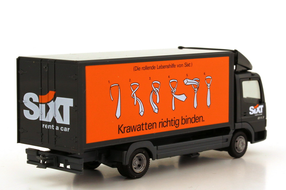 Foto 1:87 Mercedes-Benz Atego 817 2a Ko-Lkw Sixt, Krawatten richtig binden herpa 189187
