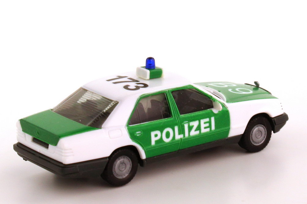 Foto 1:87 Mercedes-Benz E-Klasse 300E (W124) Polizei weiß/grün B9, 173 herpa 4100