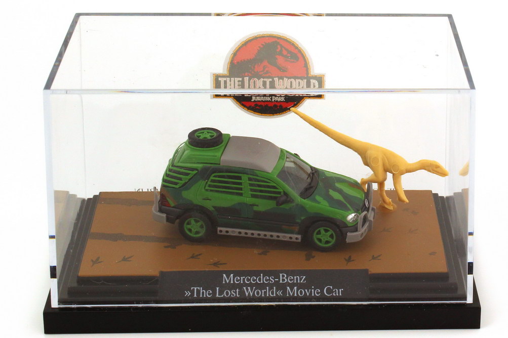 Foto 1:87 Mercedes-Benz M-Klasse (W163) - The Lost World Jurassic Park - Movie Car mit Saurier Busch B66006016/48504